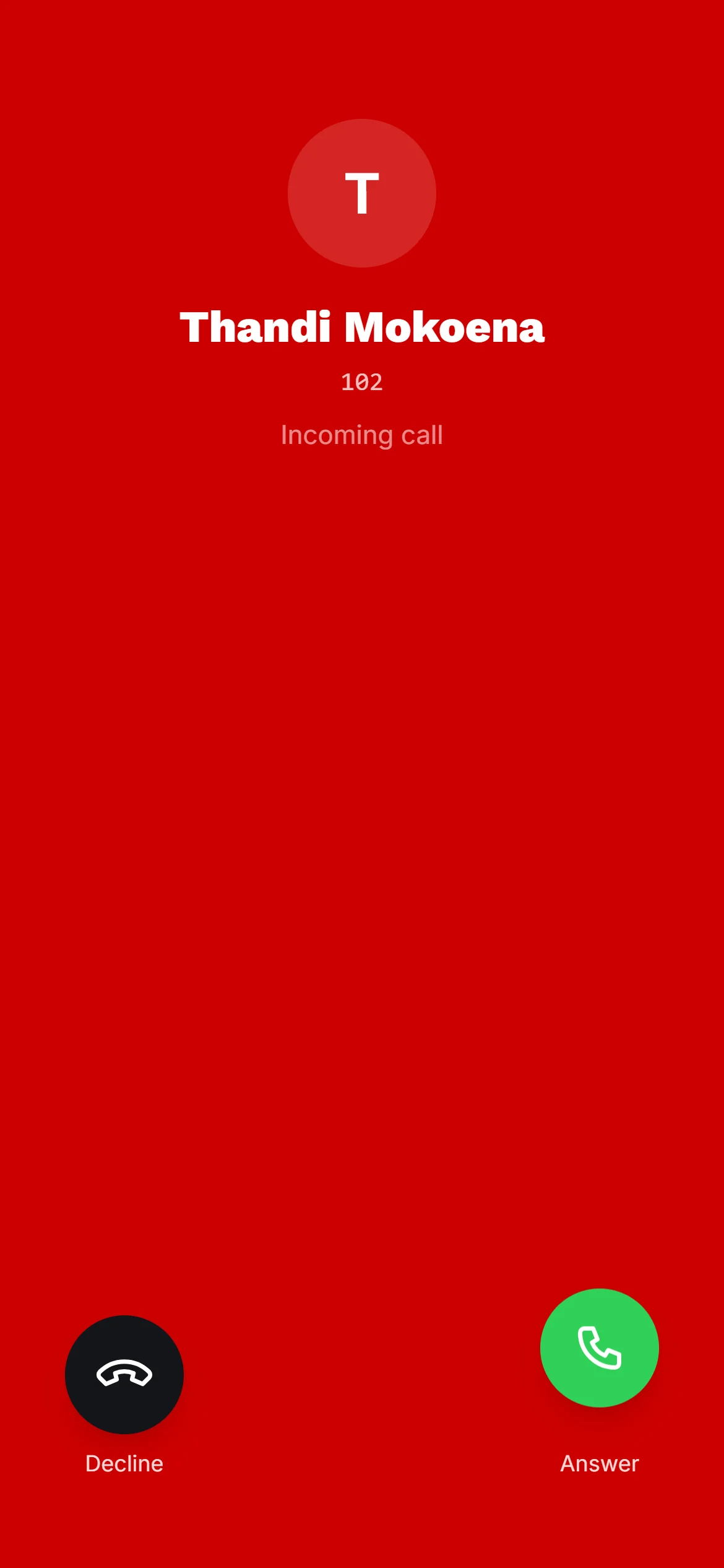 Voimar Dialer - Incoming call